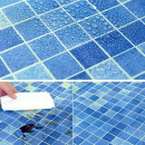 Blue Mosaic Self Adhesive Wallpaper Peel and Stick Bathroom Wallpaper Worktop Cover Wall Tile Stickers Kitchen Countertop Decor