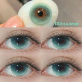 Colored Contact 2Pcs 2024Year New  Lenses with Myopia Degree Grade 0.00- 8.00 Blue Green Beauty Pupilentes Soft Lens