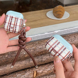 Korea fashion cute plaid sweater pattern gloss cover soft shockproof protection case for airpods 1 2 3 4 pro 2 coque fundas