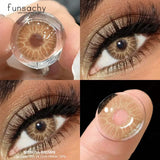 1Pair Colorful Contact Lenses Fashion Beautiful Colorcon Eyes Lenses Cosmetics Gray Lens Brown Contacts Lens Eye Yearly