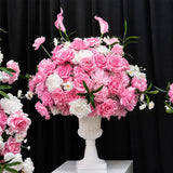 Pink Green Artificial Hydrangea Rose Anthurium Arrangement Wedding Table Centerpiece Floral Runner Party Backdrop Banquet Decor