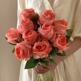 30 Simulated Roses Realistic Touch with Fake Flowers Valentine's Day DIY Wedding Party Home Decoration Pink Rose Eternal Flower