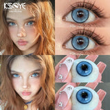 2PCS Colored Contact Lenses Korean  Natural Lenseses Soft Lens Eye Beauty Pupil ﻿Blue  Lense