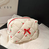 Flower Quilted Fashion Makeup Storage Bag Portable Travel Organizer Cosmetic Toiletry Pouch Cute Make Up Handbag Clutch Purse