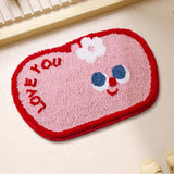 Fruit Tufting Bathroom Mat Soft Tufted Apple Carpet Bedside Rug Bathmat Floor Pad Bedroom Doormat Aesthetic Home Room Decor