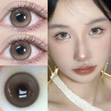 1 Pair New Korean Lenses Colored Contact Lenses With Degree Myopia Lenses Soft Beautiful Pupil Brown Contact Make Up