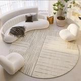 Nordic Round Carpet for Living Room Large Area Light Luxury Bedroom Decor Bedside Plush Mat Dressing Chair Rug Tapis