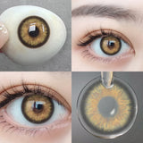 1 Pair Natural Color Contact Lenses for Eyes Beauty Pupils Gray Lenses Eye Yearly Use Brown Diopter Contact Lenses