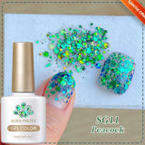 10ml Imperial Green Cat Magnetic Gel Nail Polish Spring Summer Sparkling Glass Bead Soak Off Christmas Decoration