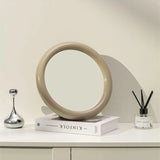 CuteLife Yellow Round Plastic Frame Makeup Decorative Mirrors Aesthetic Dressing Table Mirror For Bedroom Home Decor Wall Mirror