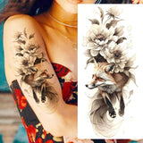 1 Sheet Realistic Flying Birds Flowers Temporary Tattoos For Women Girls Waterproof Long Lasting Fake Tattoo Sticker 3D Body Art
