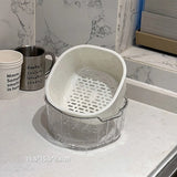 ‌2-Tier Strainer Colander with Fruit Tray Dual-Purpose Kitchen Living Room Drain Basket Wash Vegetable Bowl Fruit Display Basket