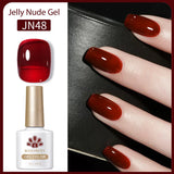 Transparen Gel Nail Polish Pink Jelly Nude Semi Transparent French Nail Camouflage UV Gel Varnish Soak Off Nail Art
