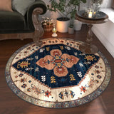 Round Carpets for Living Room  Vintage Floral  Large Area Home Decor Luxury Bohemian IG Exotic Art Soft Bedroom Polyester Rugs