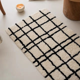 Nordic Tufting Grids Bathroom Mat Bathmat Soft Geomrtic Rug Tidy Pad Living Room Carpet Anti-slip Hallway Home Door Decor