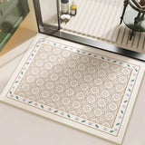 Fresh Floral Bath Mat Pastoral Garden Style Bathroom Rug Super Absorbent PVC Non-Slip Floor Mat Aesthetic Flower Shower Pad