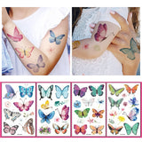 Butterfly Skin Tattoo Sticker False Tattoo Temporary Body Arm Face Makeup Tattoo Removable Butterfly Pattern Sticker for Childre
