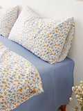 Pure Cotton Fledding Set Small Flowers Four-Piece Cotton Bed eet Dormi Tee-Piece Bedding Set Warmth Retention