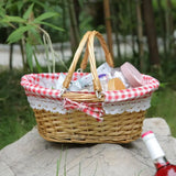 Oval Pastoral Willow Woven Handwoven Storage Basket Fruit Basket Egg Basket Vegetable Basket Picnic Basket