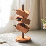 Nordic Style Wooden Pen Holder Detachable Desk Storage Rack Makeup Brush Oblique Insertion Pen Holder Office Stationery Supplies
