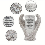 Tomb decoration in the cemetery, a waterproof garden statue with spiked angel wings as a gift to commemorate