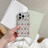 INS Korea Cherry Fruit Phone Case For Iphone 15ProMax 16Pro 13 14 15 16 Pro Max Pendant Bracelet Fundas Cover