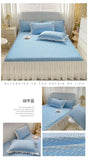 2/3pcs Summer Cooling Princess Bed Skirt Set Class A Mattress Cover Single Soft Mat Room Decor Bedspread Ice Silk Bean Cool Mat