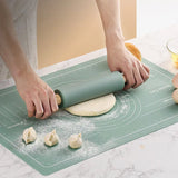 Silicone Measuring Kneading Pad Set Household Food Grade Rolling Pin Dough Pad Large Thick Non-slip Non-stick Bottom Baking Tool