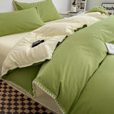 3pcs Solid Color High Quality Duvet Cover Set Luxury Purple Comforter Cover with 2 Pillowcases Triangle Sewn Edge Design Bedding
