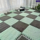 Plush Modular Area Rug Set Thick Anti-Bump Bedroom Bedside Square Crawling Mat Hand Wash Only Room Decor