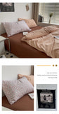 Hot Bedding Set Bedroom Decor Washed Cotton Double Duvet Cover Set Duvet Cover Flat Sheet Quilt Cover Pillowcase Home Textiles