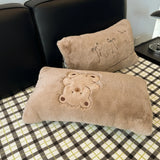 Ikeehome  Adorable  Knot Milk Velvet Four Piece Bedding Set Warm Coral Fce Bed eet Cover Duvet Cover Cute Winter Bed Linens