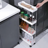 Push Trolley Shelf Floor Multi-layer Bathroom Living Room Crevice Space Saving Snack Storage Trolley Kitchen Spice Crevice Shelf