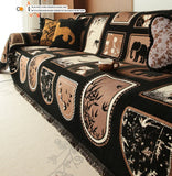 Chinese Antique Printed Sofa Cover Full Cover Dust-Proof Sofa Blanket for Office Furniture Protection Slipcover for All Seasons