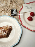 French Dessert Plates Exquisite Household Breakfast Dish Retro Coffee Shop Ceramic Tableware Chic Relief Western Cuisine Plate