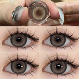 Natural Brown Colored Contact Lenses 14.5mm Big Eyes Glass Pupil Gray Lens Blue Eye Lenses for Daily&Party Makeup