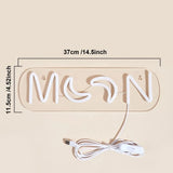Chi-buy LED Neon MOON USB Powered Neon Signs Night Light 3D Wall Art Bedroom Living Room Decor Lamp Signs