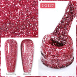 10ml Gold Glitter Gel Nail Polish Crystal Semi Permanent Soak Off UV Gel Varnish Nail Art Manicure Base Top Coat