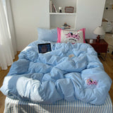 Knot Pure Cotton Bedding Set Cry Color Fre Sle Four Seasons Girls Heart Waed Cotton Bedroom Four Piece Set