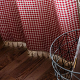 Red White Plaid Curtains Blackout Check Pattern Rod Pocket for Living Room Bedroom Christmas Decoration Semi Sheer Window Drapes