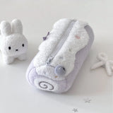 Cute Kawaii Swiss Roll Cake Plush Desktop Large Capacity Storage Pencil Case Zipper Pouch Cosmetic Bag Girl Student Gift lovely