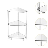 Acrylic Corner Side Table, Corner Shelf Stand, Easy to Clean End Table, 3 Tier for Home Bedroom Small Space Bedside