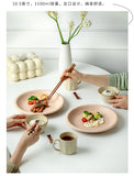 Sesame Dot Round Plate Nordic Style Ceramic Deep Dish High-end Household Serving Plates Fashion Versatile Beef Pasta Kitchenware