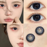 1Pair Color Contact Lens Pupils High Quality Green Eyes Blue Gray Lenses Makeup Diameter 14.2mm