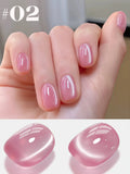 12ml 1-16pcs Autumn Nails New Clear Pink Glass Bead Moonlight Magnet Cat Eye Gel Nail Polish Whitening Nail Supplies