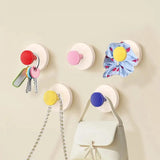 1/4Pcs Colorful Strong Suction Cup Hook No Drill Movable for Bathroom Kitchen Keys Towels Bags Dolls Hanging Organizer