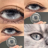 1Pair New Natural Eye Color Contact Lenses with Prescription Grey Lens Myopia Degree Soft Beautiful Pupil Fast Shipping