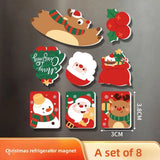 Festive Christmas Fridge Magnets Cartoon Santa Snowman Reindeer Magnets Refrigerator Decor Holiday Home Decorations