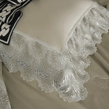 3/5Pcs Lyocell Cotton Soft Silky Embossing Quilted Bedspread, Bed Cover, Mattress Topper Coverlet, Bedsheet, Lace Pillowcases