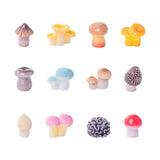 6/12 Pack Simulated Small Mushroom Resin Pendant DIY Handcrafted Jewelry Accessories for Keychain Desktop Ornaments Making